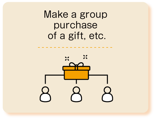 Make a group purchase of a gift, etc.