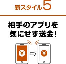 新スタイル5 相手のアプリを気にせず送金！